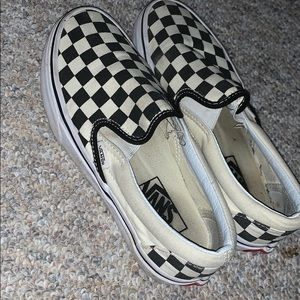 Vans- slip on checkered- will wash if bought